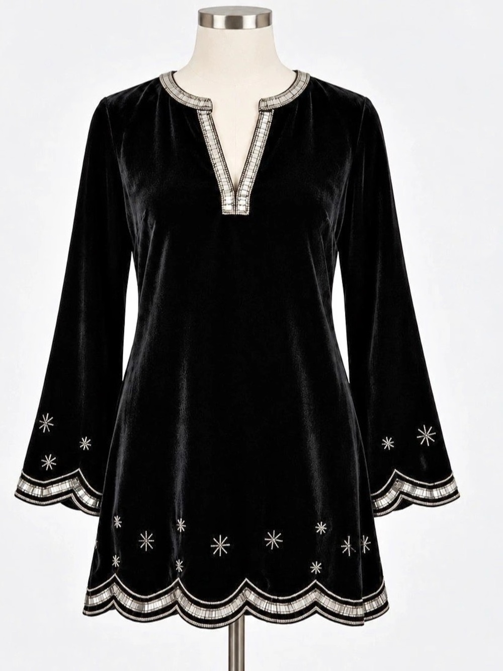 Tuckernuck Black Embellished Velvet Cabot Dress Size Small (NWT)